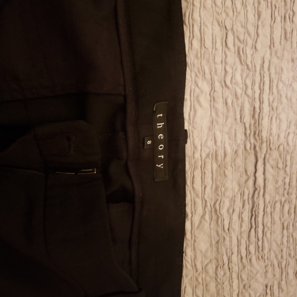 Theory black pants with rolled bottom, size 8 - Picture 2 of 4